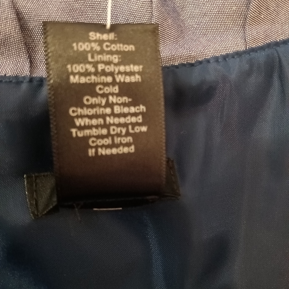 Ann Taylor Factory Blue Chambray Ruffle Tie waist Sleeveless Dress 10P NWT - Picture 9 of 10